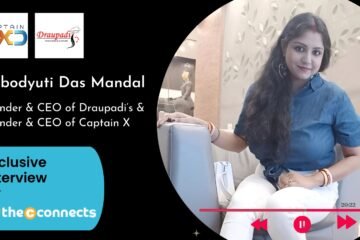 the image is about dabodyuti das mandal who is the founder and ceo od Draupadi's and captain x . the interview is taken by TheCconnects