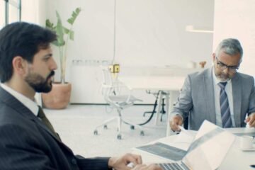 Corporate people working in office